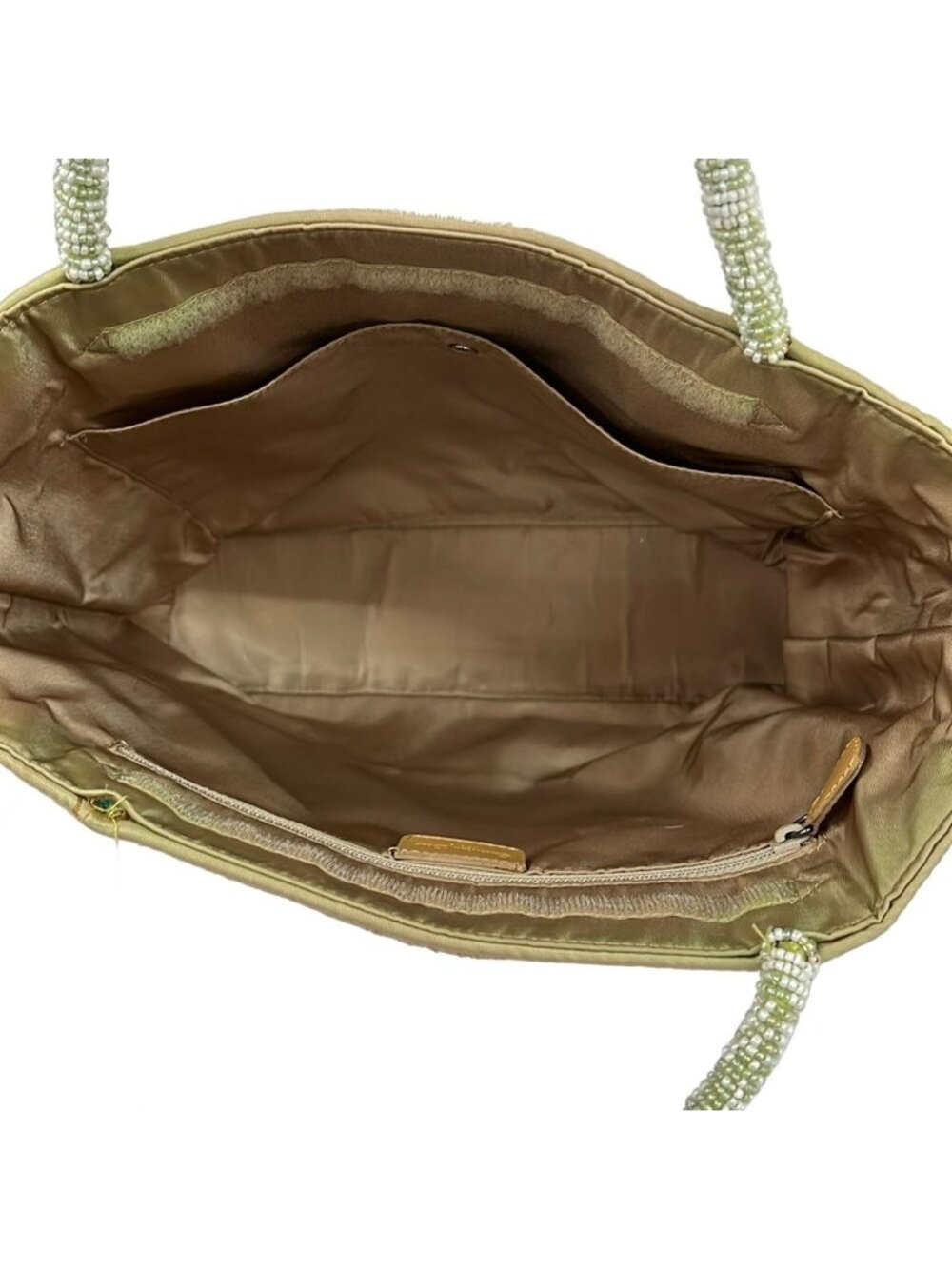 Dior Tote Light Brown Light Green White Beads Leather - Picture 7 of 14